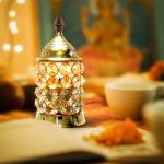 T-KA108 Crystal Deep Medium Brass Table Diya  (Height: 6 inch)