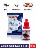 Vrunda Cockroach Powder+ Gel / 25gm+ 25gm /Cockroach/Flies/Mosquito/Ant/Lizard/Insect Kills