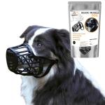WiggleBoo Dog Muzzle Cum Mouth Cover || Comfortable & Secure Muzzle for Safe Outdoor Adventures || Basket Design || Breathable & Adjustable Design for Dogs (Extra Small) (Black)