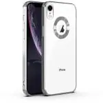 RUPELIK Ring Logo Cut Chrome iPhone XR Silver| Electroplating Camera Protective Magsafe Soft Shockproof Clear Crystal Ring Logo Cut Chrome Case Cover iPhone XR Silver