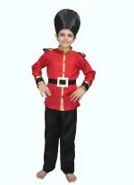 Kaku Fancy Dresses Polyester British Guard Costume For Boys | British Soldier Fancy Dress For Kids, Independence Day & Republic Day Costume - 7-8 Years,Multicolor