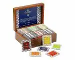 Octavius Dark Wood Caddy Wooden Gift Box - 90 Tea Bags | Assortment Of Fine Black & Green Tea | Premium Wooden Gift Box | Rakhi Gift Hamper | Gift For Sister | Gift For Brother | Premium Gift Box | Assorted Tea Gift Box -180gm