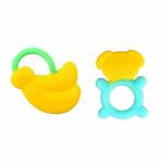 Mastela Banana and Teddy Super Soft Silicone Teether (Pack of 2)