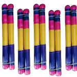 IAgri Wooden Multicolor Dandiya Sticks for Garba - 5 Pair - Navratri Special/Festival/Functions for Garba and Kolattam Dance/Music Sticks