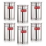 HAZEL Stainless Steel Container Set | 1800 ml Set of 6 Steel Container For Kitchen Storage Set | Air Tight Containers For Kitchen Storage | Ideal For Storing Rice, Cereal, Pulse, Snacks.
