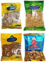 K.S Karthik - Kovilpatti Ko Ko Mittai 200gm (Crushed Groundnut chikki), Kara Sev 250gm, Masala Kadalai (Peanuts) 200 Gm, Kadalai Mittai (Peanut Chikki Candy) 250gm (900gm)