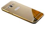 Aloin Samsung Galaxy A7 Gold Plastic Luxury Metal Bumper Acrylic Mirror Matte Finish Back Case Cover