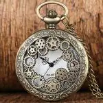 AJS Premium Quality Pocket Watch with Chain | Antique Watch | Pocket Watch Keychain | Pocket Vintage Keychain Clock for Gift Keychain with Ring to Hold your Car, Bike, Home & Office Keys (Pack Of 1)