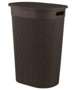 Kuber Industries Brown Plastic Laundry Basket with Lid, 55 L (46HH0455)