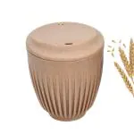 Eha Earth-Friendly Retro Coffee Cup | 250 ml | Coffee Mug with Lid | Made with Rice Husk | Tea Cup with lid | Microwave Safe | for Hot & Cold Coffee, Milk & Tea Mug | Tortilla | 1 Piece