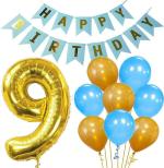 FANEX Eco-friendly Foil Baby Birthday Decorations Happy Birthday Banner, Foil Balloon and Metallic Balloons