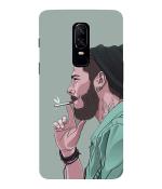 Bhaicover Oneplus 6 Plastic and Polycarbonate Smoking Man Mobile Back Cover