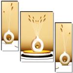 SAF SET OF 3 FLOWER POT MODERN ART WALL PAINTING WOODEN ART DECORATION ITEM FOR LIVING ROOM | BEDROOM | HOME DECOR | GIFTS | QUOTES DECOR ITEM | WALL ART FOR HALL | MDF WALL DECORATION 12 INCH X 18 INCH SANFJM35283