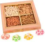 Food Library The Magic of Nature Cashews, Walnuts, Almonds, Raisins Diwali Special Dry Fruit Pack Gift Hamper With Candles, 350 G (Pack Of 1)