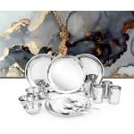 Shri & Sam Stainless Steel Delight Dinner Set, 16 Pieces