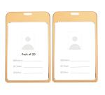 Shining Zon Natural Hard Metal Aluminum Alloy PVC ID Card Holder Badge with Scratch Guard for Office ID Cards Only (Golden Vertical - 20)