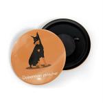 Dhcrafts Orange Metal Doberman Pinscher Printed Fridge Magnet, 5.8 Cm