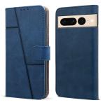 Jkobi Flip Cover Case For Google Pixel 7 Pro ( Stitched Leather Finish | Magnetic Closure | Inner TPU | Foldable Stand | Wallet Card Slots | Blue)