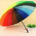 Mishna Rainbow Umbrella Multi-Color Rainbow Umbrella For Girls Windproof Rain Sun Beach Umbrella