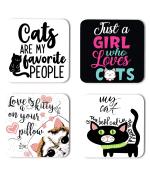 Whats Your Kick Cat Lover Cats Are My Favorite Peaple Quotes Printed Coaster With Metal Stand