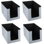 Ink Craft Shirt Stacker Wardrobe Closet Organizer For Shirts & Clothing Organizer ,Cloth Storage Bag ,Saree,Lehangas,Jeans Storage Bag With Space Saver Foldable Bag - Pack Of 4 (Grey,Black)