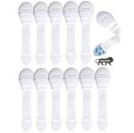 Kids Station Made in India Furniture Safety Locks for Kids, Child Safety Locks for Drawer, Cabinet, Cupboard, Baby Proofing Product, Strong Adhesive Safety Lock (Pack of 12, White)