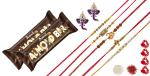 Feastive Celebrations 5 Auspicious Rakhis With Amul Almond Bars, Pair Of Soan, Pooja Rakhi, Kesar And Chawal (Set Of 16)
