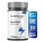 Decode Age SportVit NMN Supplement Blend for Athletes|Improves Cell and Muscle Regeneration| Increases Energy and Endurance | Pre Workout Supplement | Increased NAD Levels, DNA Repair, & Healthy Aging (30 Veg capsules)