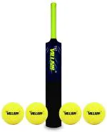 THE VILLAIN Cricket Bat Plastic Full Size With 4 Tennis Ball Kit Plastic Cricket Bat  (600 g)
