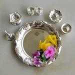 Indian Art Villa Silver Plated Pooja Thali Set of 6 with Gift Box