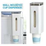 KATHIYAWADI Cup Dispenser, Wall Mount Bathroom Cup Holder for 3oz to 6oz Paper & Plastic Cups & Mouthwash Cups, Pull Type Water Cooler Cup Dispenser for Bathroom Home Office Restaurant