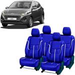 AUTO-SAFE Blue, White Leatherette Car Seat Cover for Hyundai Aura