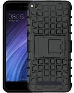 A ACCESSORIES KART Mi Redmi 4A Black Plastic Shock Proof Back Cover with Kick Stand