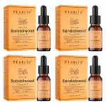 PEARLIX Sandalwood Essential Oil 10ml Each | 100% Pure & Natural, Pack Of 4 | For Face,Body & Aromatherapy | Dark Spots/Dark Circles, Detan Remove & Relaxation