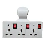 3 Universal Socket Multi plug with 3 Switch and LED Indicator