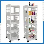 BHIMADA Kitchen Trolley, Rack for Fruits & Vegetables, 5 Layer, White