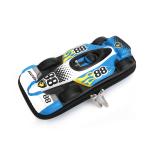 QIPS Blue Sports Car Shaped 3D Embossed EVA Hardtop Pencil Case Pouch Box