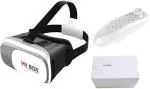 IBS Virtual Reality Box 3D Video Glasses Helmet for 4.7 to 6in Smartphones with Remote Controller for All Smartphones/Android (iOS) (White VR with Remote)