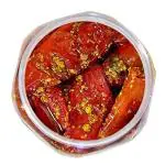 Hit Bite Bharwa lal mirch ka achar 250gm Homemade Rajasthani Red Stuffed Chilli Pickle with Cold Pressed Sesame Oil Naturally Rich in Vitamin E, Omega 3, 6 & Antioxidants - 250 Gms Tangy & Delicious