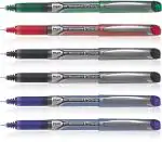 Pilot Hi-Tecpoint V5 Grip Extra Fine Point Liquid Ink Pen | Tip Size - 0.5MM | Dimpled Rubber Grip with Unique Dimple Tip Technology | Ink Colour - 2 Blue, 2 Black, 1 Green and 1 Red | Pack of 6