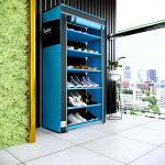 Fabura Shoe Rack In 6 Shelf With Cover in Blue & Black color