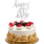 Festiko Happy 100 Days Cake Topper For Kids Birthday, Wedding Party Decorations Silver Glitter