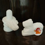 DARIDRA BHANJAN - White Marble Dust Shivling Shiva Pindi with Nandi for Temple | Home-Office Decor & Car Dashboard (5 cm) (LXBXH = 3 x 5 x 5 cm ).