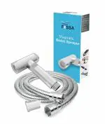 Fossa Magneto Health Faucet/Bidet Sprayer for Toilet and Bathroom with 1 Mtr Hose Pipe and Magnet Holder (Silver) HF-1922