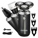 NOYMI 3 in 1 Shaver & Nose Trimmer and Beard Trimmer for men with Waterproof IPX7 technology.