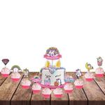 Festiko 11 Pcs Unicorn Theme Happy Birthday Cake Cupcake Toppers, Unicorn Theme I Am Four Birthday Supplies, Unicorn Theme Cake Decoration Supplies, Unicorn Party Decorations