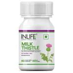 INLIFE Milk Thistle 80% Silymarin Liver Cleanse Detox Support Supplement, 600 mg