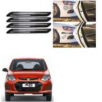 Feelitson Black Car Bumper Protector Safety Guard Double Strip For Alto 800 Old (Pack Of 4)