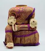 Puja N Pujari Varalakshmi Idol Violet and Gold Saree Decorative Showpiece