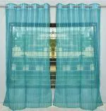 Dc Decastle Heavy Tissue Net Light Filtering 182 cm (6ft) Window Curtain (Aqua, Pack of 2)